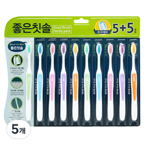 바른생활 좋은칫솔 초극세모, 10개입, 5개