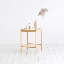 하우스레시피 모리노키 뱀부 정사각 유리 협탁, 내츄럴