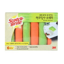 스카치브라이트 아크릴사 수세미, 6개입, 1개