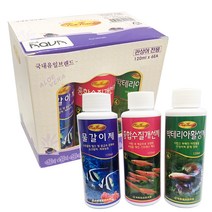 샘아쿠아 투터치 물갈이제 120ml x 2p + 박테리아 활성제 120ml x 2p + 종합수질개선제 120ml x 2p, 1세트