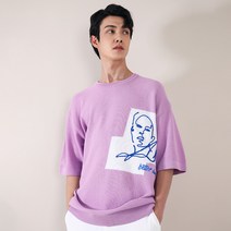 리버클래시 아트웍 콜라보 루즈핏 반팔 니트 티셔츠LHS51655