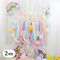 피앤비유니티 실버숫자 유니콘 프리데코 로얄풍선 세트, 6, 2세트