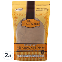에코시드 라이트 머스코바도 비정제 사탕수수당, 1kg, 2개