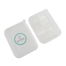 미니PP내열용기 1칸 50p + 3칸 50p + 첫돌스티커 파스텔 민트 100p, 1세트