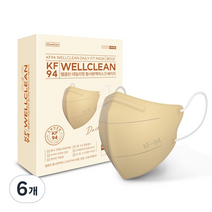웰클린 데일리 핏 황사 방역 마스크 대형 KF94, 20개입, 베이지, 6개
