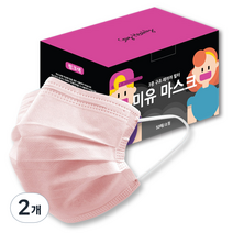 3중필터 미유 일회용마스크 소형 핑크, 50개입, 2개
