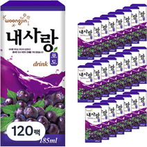 웅진 내사랑 포도 드링크팩, 185ml, 120개