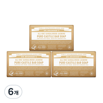닥터브로너스 샌달우드 자스민 퓨어 캐스틸 바 솝, 140g, 6개