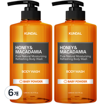 쿤달 퓨어 바디워시 베이비파우더향, 1058ml, 6개