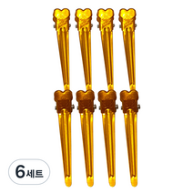 철미용 핀 소 4p, 노랑, 6세트