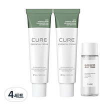 김정문알로에 큐어 에센셜 크림 50g x 2p + 워터 토너 50ml 세트, 4세트