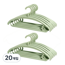 원모아 어깨뿔방지 옷걸이, 그린, 20개입
