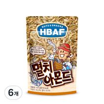 HBAF 바프 멸치 아몬드, 100g, 6개