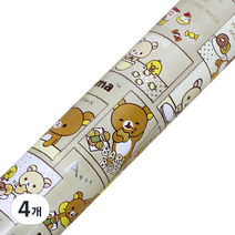 리락쿠마 증착롤 포장지 대 53cm x 12m, 베이지, 4개