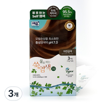 네오메디칼 자연유래 성분 산화제없는 물로하는 쑥염색약 7.0 3p, 자연갈색, 3개