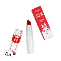 레시피박스 키즈 러브미 립스틱 3.5g, 어썸 레드, 4개