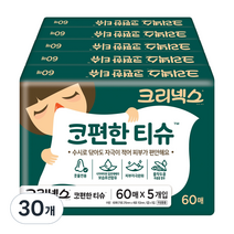 크리넥스 콧물전용 코편한 티슈, 60매, 30개