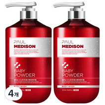 폴메디슨 시그니처 대용량 퍼퓸 바디워시 베이비파우더향, 1077ml, 4개