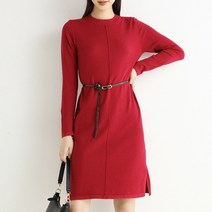 솔레일 포인트라인 편안한 여자니트 원피스