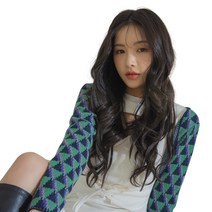 여자 붙임머리 헤어피스가발 레이어 샌드펌, 1개, 다크블랙