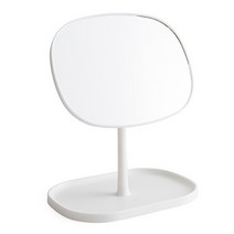 코쿼드 360도 회전 스탠딩 화장대 거울 21.5 x 25.5 cm, 화이트