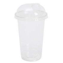 이지앤 투명 PET아이스컵+ 스트로우프리 뚜껑, 1개입, 470ml, 100개