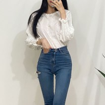 레몬티 여리여리 펀칭 블라우스 lkf106