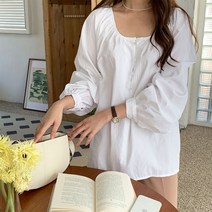 플랜데이 여리여리 퍼프 라운드넥 로렌 블라우스 cm7