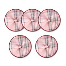 고급 진주 큐빅 보석 포인트 단추 체크 30mm, 라이트핑크, 5개