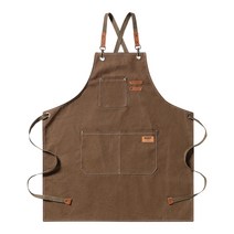KEEP 캠핑 멀티 포켓 캔버스 앞치마, 1개, 브라운