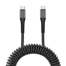 옵시디언 C타입-C타입 차량용 스프링 코일 PD USB 케이블 60W 3A, 70cm, 1개