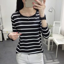 여성용 MA 데일리 스트라이프 미시 티셔츠
