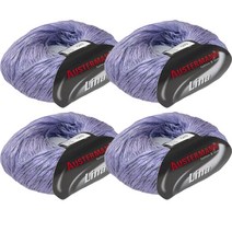 어스터만 리나 비스코스 혼방 린넨 뜨개실 여름용 4p, 미디엄퍼플