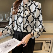 포플러앤씨 GG 리본 블라우스