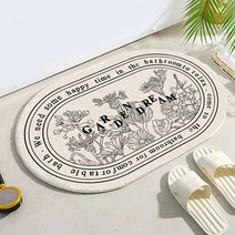 유유존 욕실 극세사 미끄럼방지 프렌치 원형 발매트, 가든드림