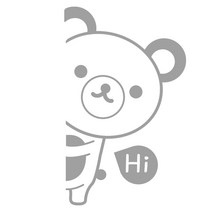 루키마켓 빼꼼 고미곰이 오 차량용 스티커, 반사, 1개