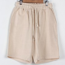 플레이즈 남성용 스트링 린넨 스판 반바지