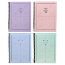 핑크풋 3000 센터 4칸 수학 연습장 4종 세트, 퍼플, 핑크, 블루, 민트, 1세트