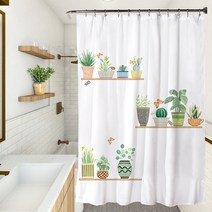 페어링 북유럽풍 욕실 샤워커튼 YL406 120 x 180 cm, 1개, 멀티(혼합)컬러