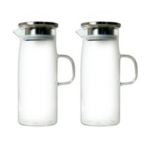 티도요 스텐뚜껑 내열유리물병 2p, 혼합색상, 1000ml