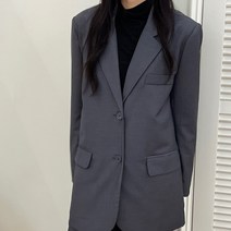 슈가펀 여성용 카메안 옆트임 오버핏 자켓