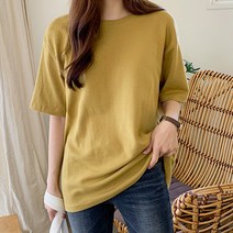 핑크시슬리 여성용 올데이 사계절 탄탄 롱 반팔티