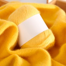 위튼 DIY 털실 목도리만들기 부드러운목도리 뜨개질, 1개, 옐로우