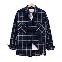 남성용 오버핏 포켓 타탄 체크 긴팔 셔츠 HC784