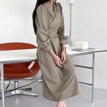 부루앤쥬디 퍼프 카라 랩 원피스