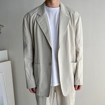 머시따 남성용 린넨엣지 오버핏 자켓