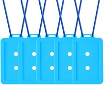 플라이토 실리콘 사원증 케이스 5p + 목걸이줄 5p 세트, 1세트, 스카이블루(케이스), 블루(목걸이)