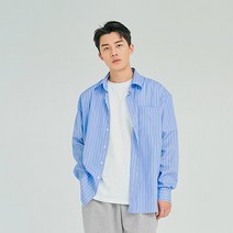 빅사이즈클럽 CRAMP 남성용 스트라이프 벌룬 셔츠