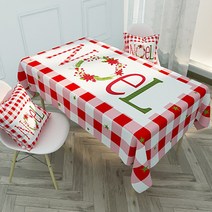 마켓에이 감성 코튼 크리스마스 식탁보, TYPE9, 140 x 220 cm