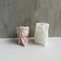 홈플로우 인테리어 석고 러블리 소녀상 실리콘 몰드, 02